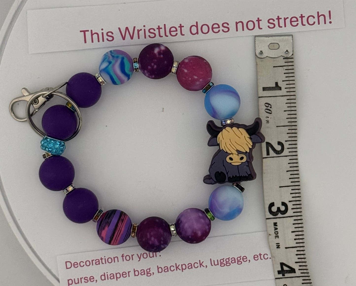 Deep Purple Galaxy Cow Wristlet