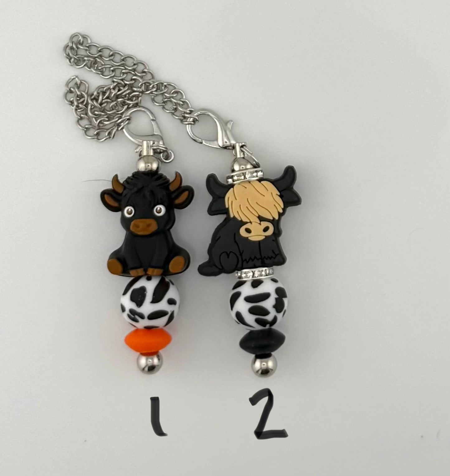 Black Cow Spots Straw Charms
