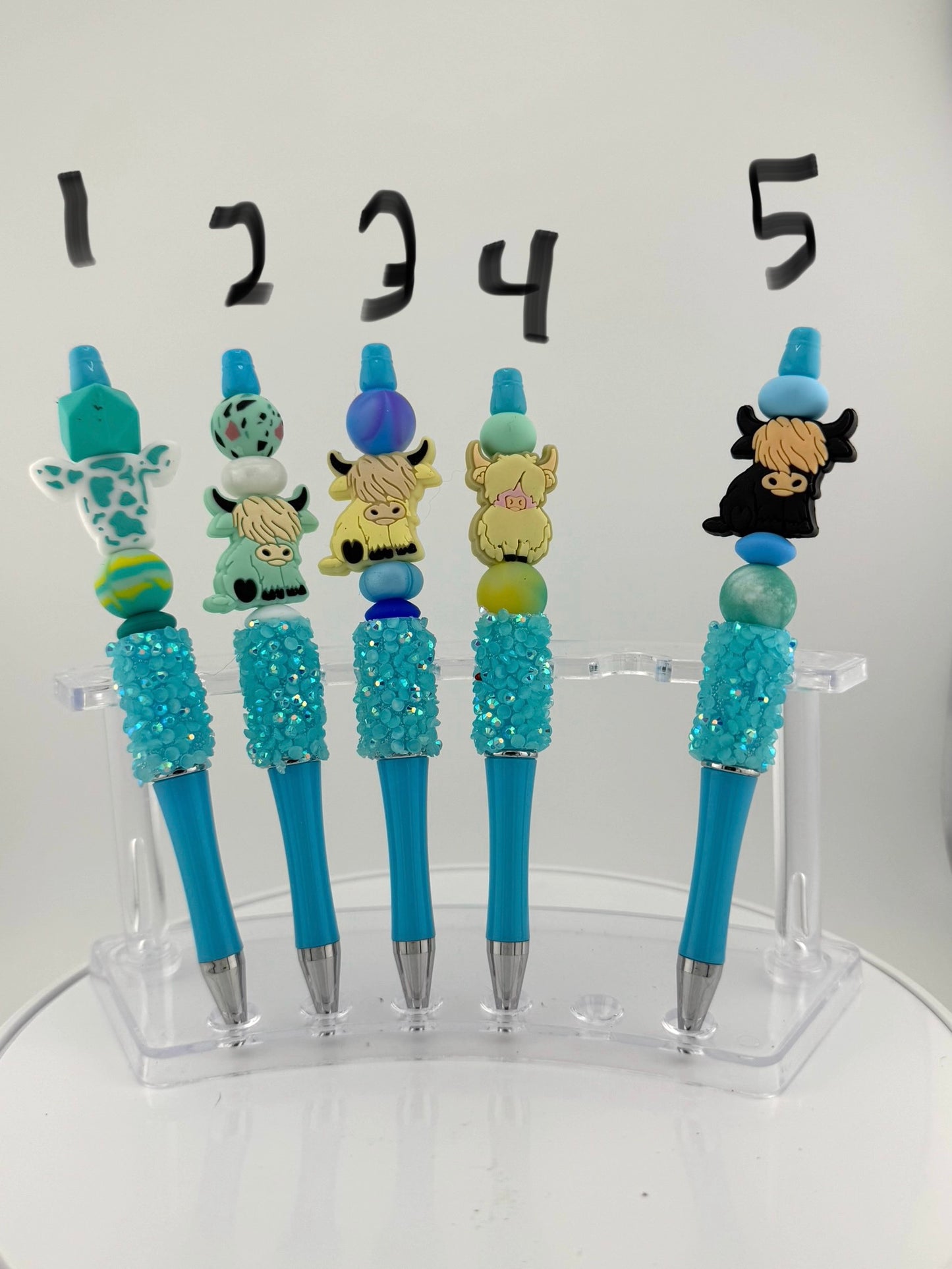 Cool Sparkly Turquoise Pens