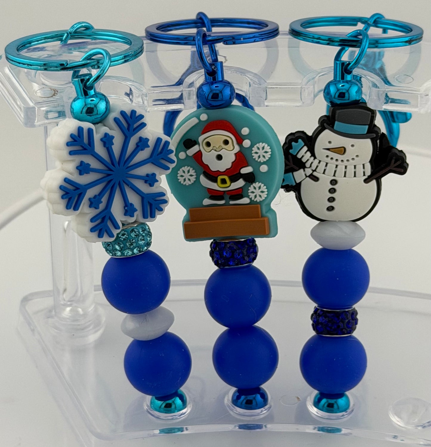 Electro-Shine Blue Christmas Keychain