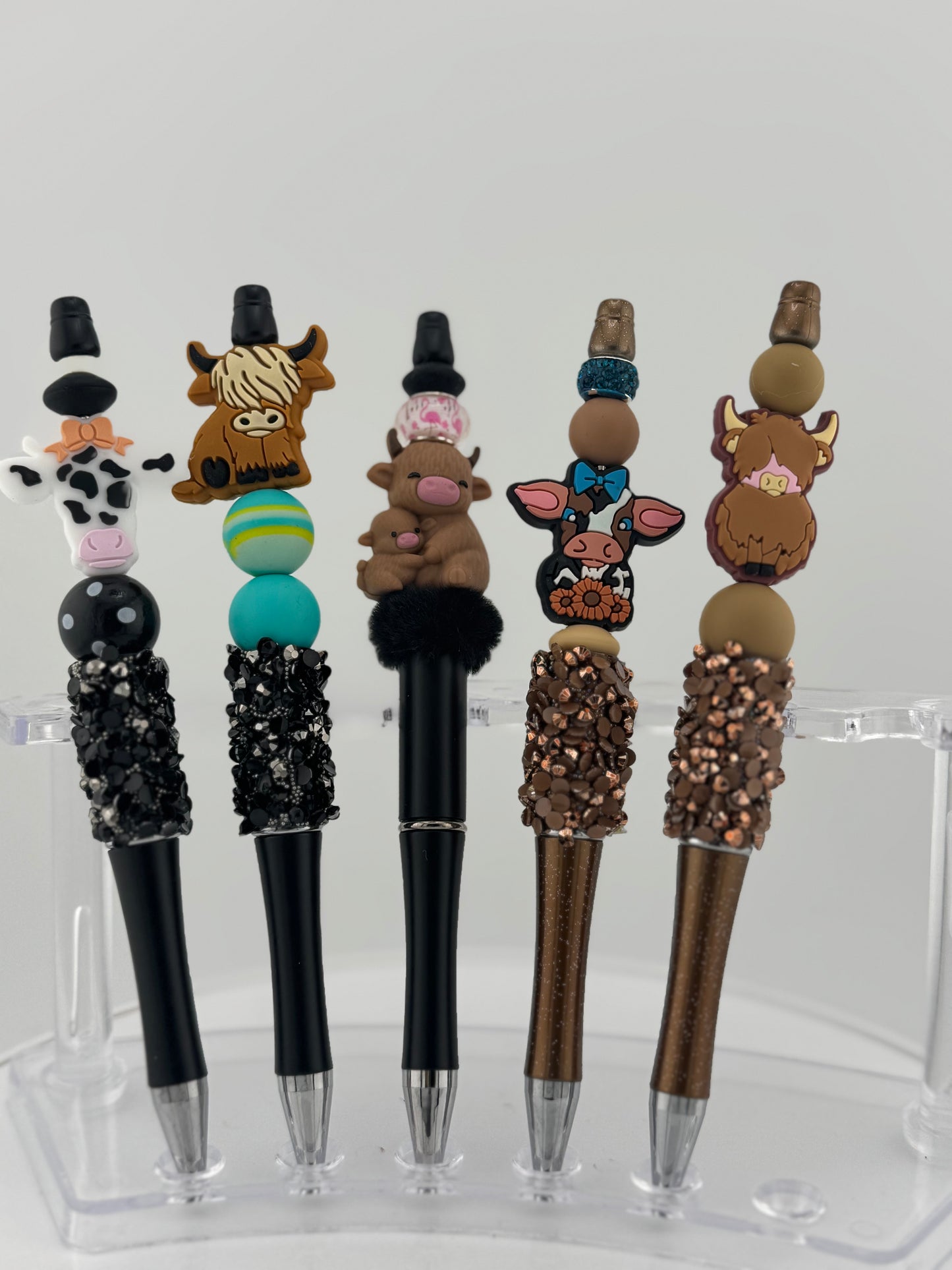 FUN COWS on Black or Brown BLING pens *NEW*