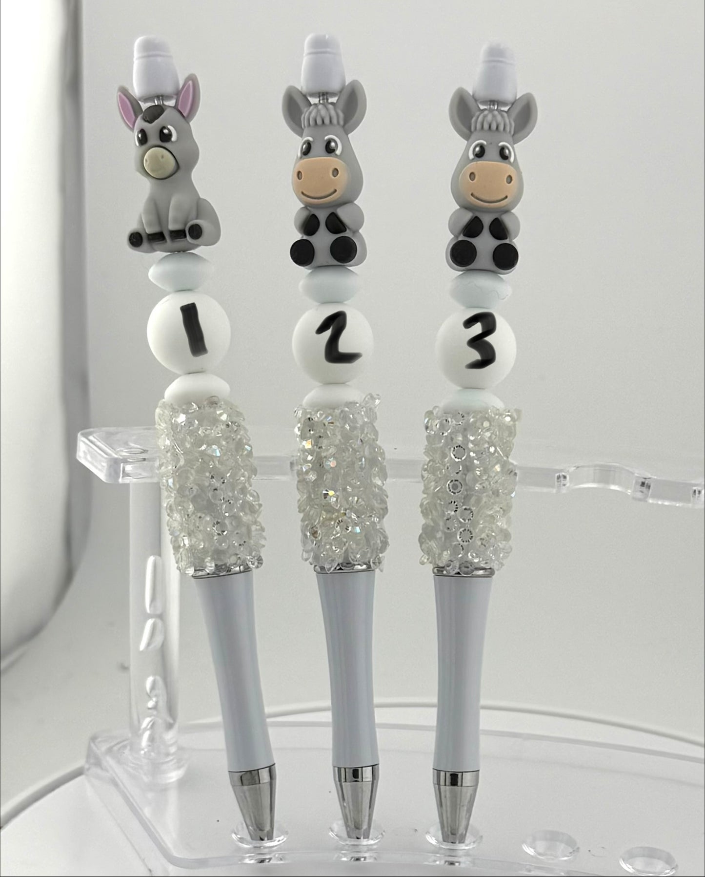 White Sparkly Donkey Pens