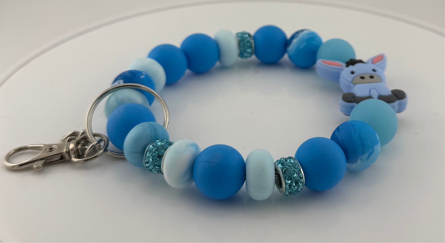 Blue Donkey Wristlet with Galaxy beads