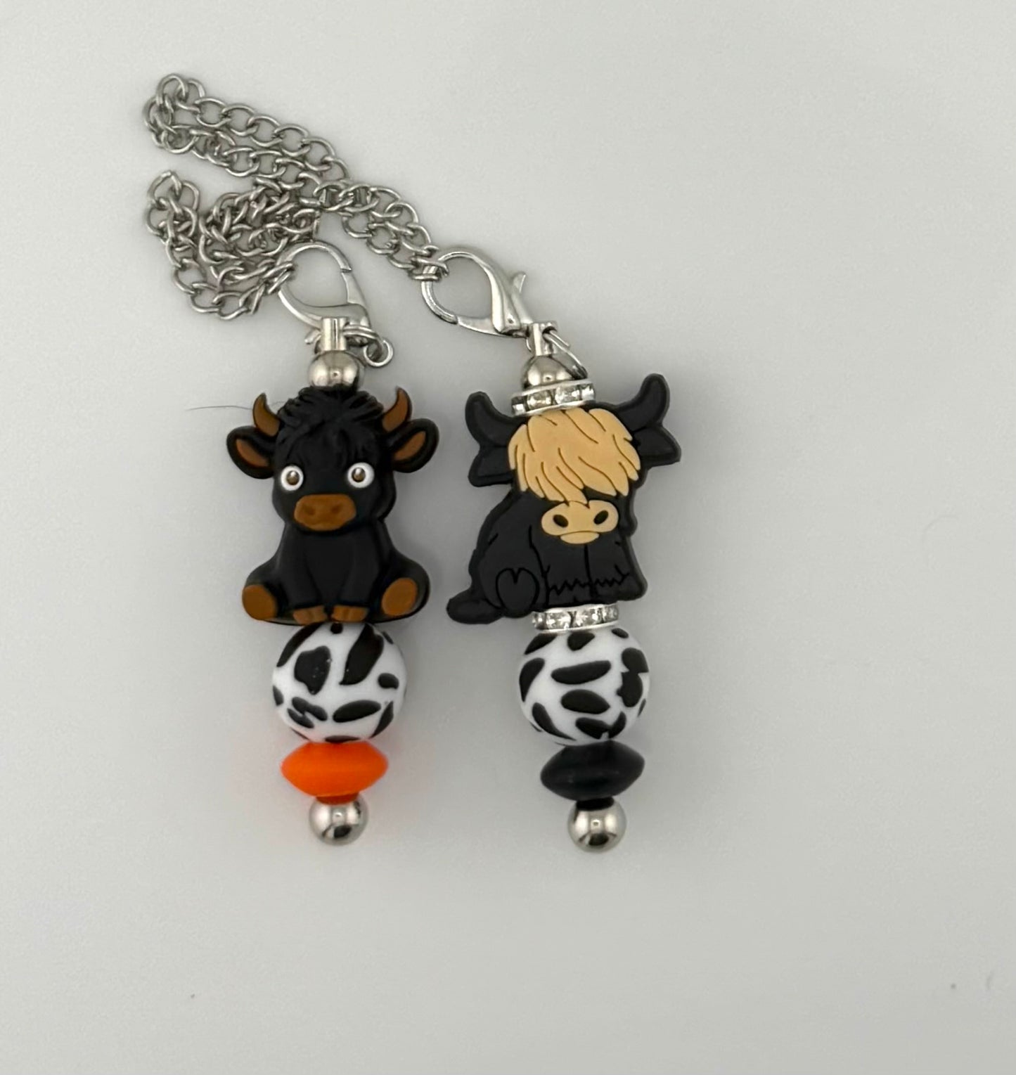 Black Cow Spots Straw Charms