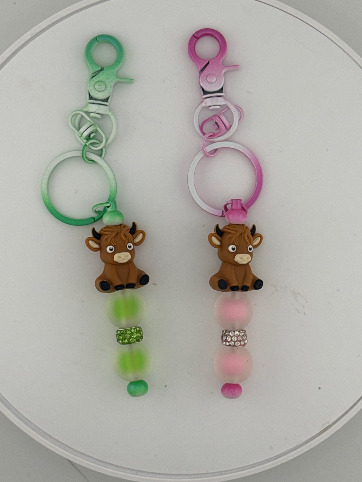 Pastel Drops in Crystal (Pale Pink, Green)