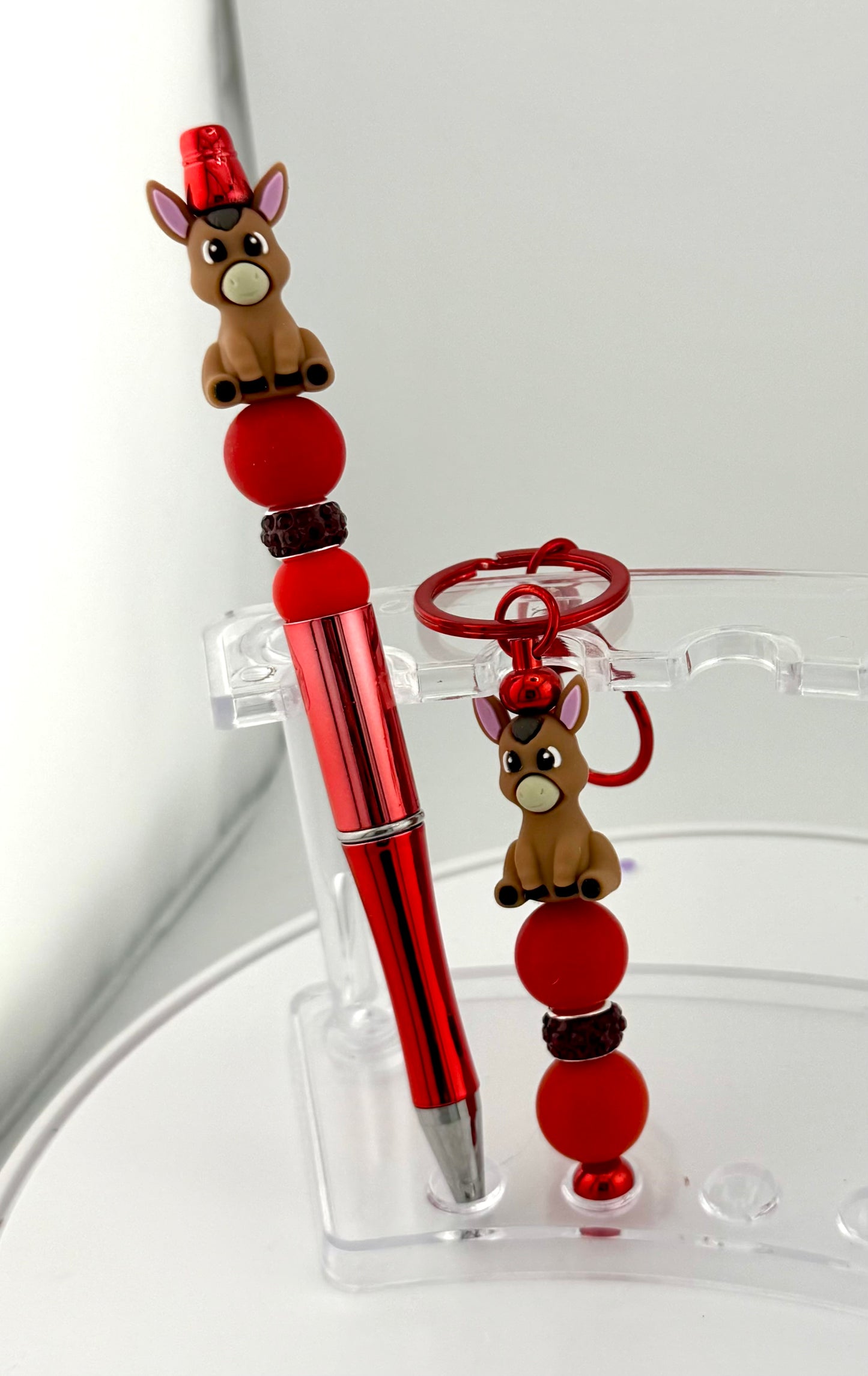 Red Donkey Pen & Keychain Set