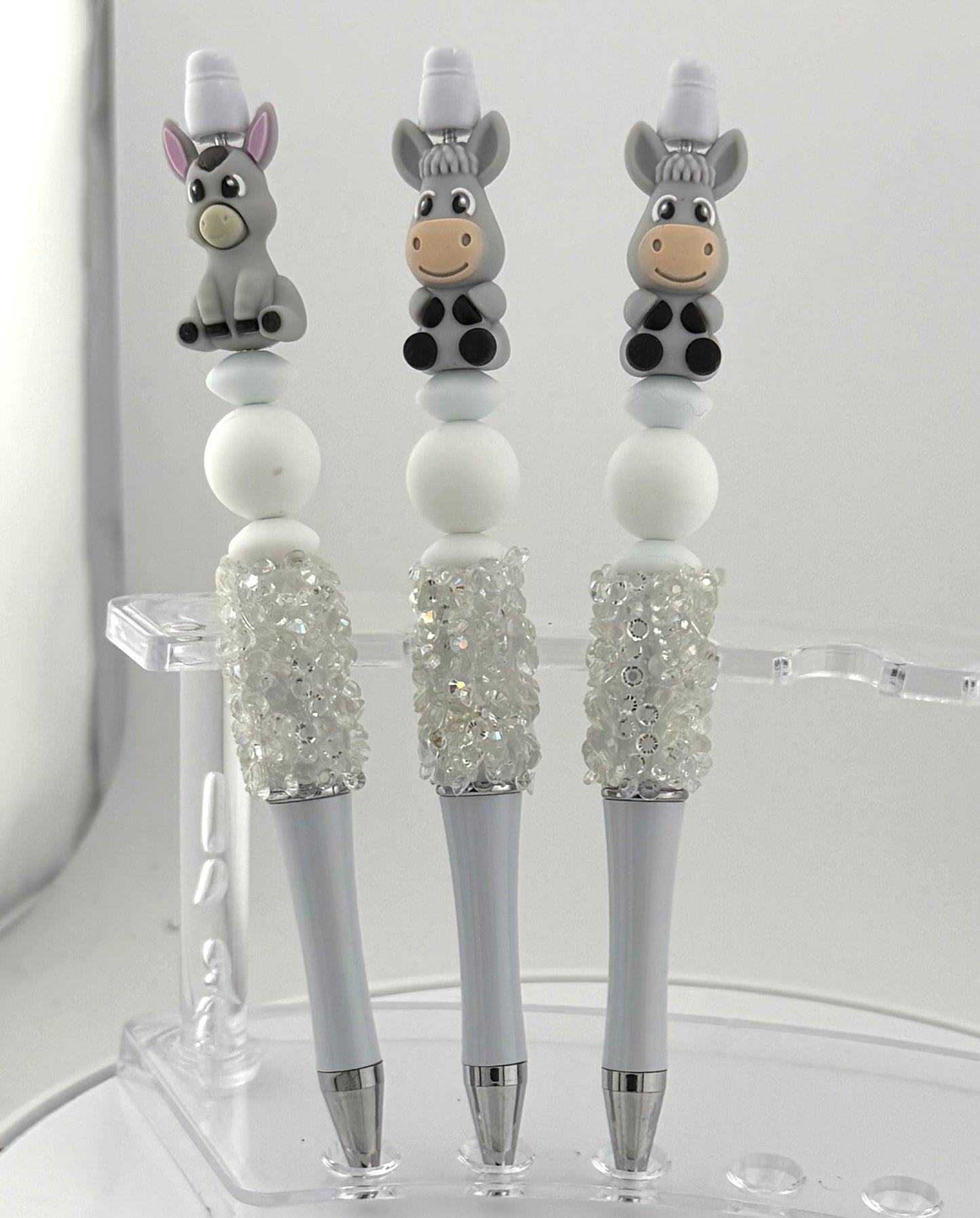 White Sparkly Donkey Pens