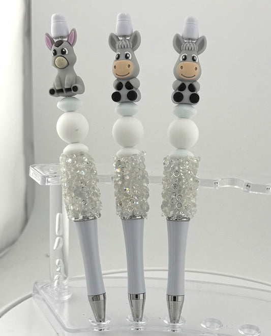 White Sparkly Donkey Pens