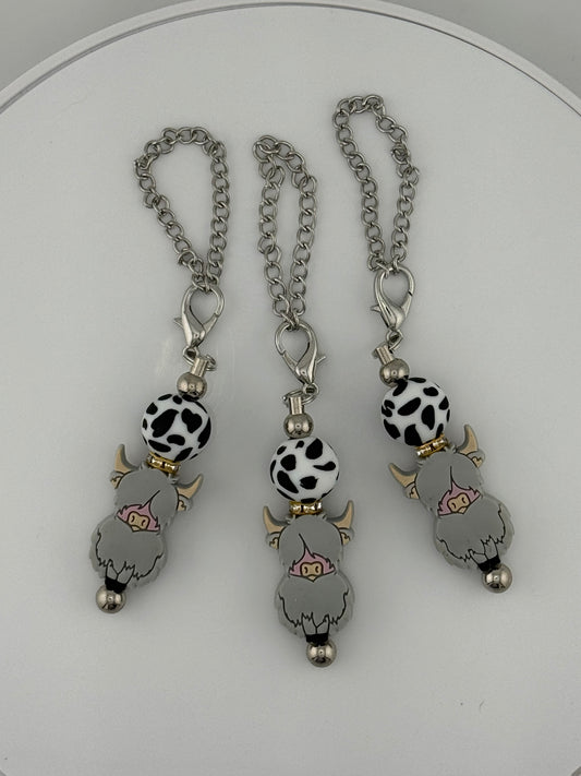Classic Grey Cow Print Charm