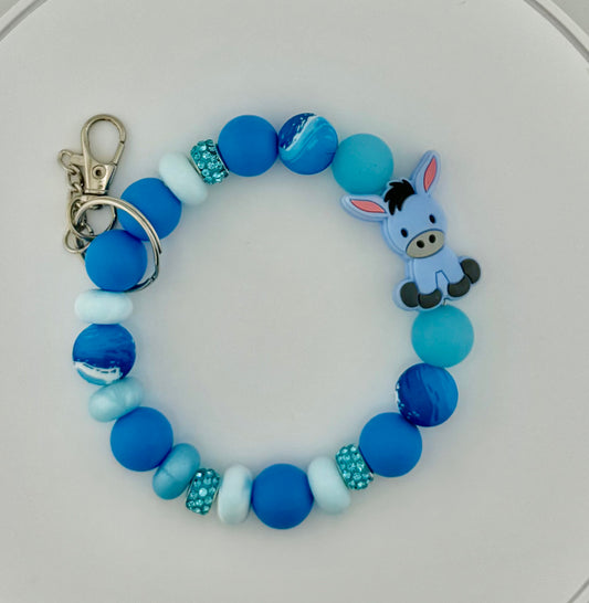 Blue Donkey Wristlet with Galaxy beads