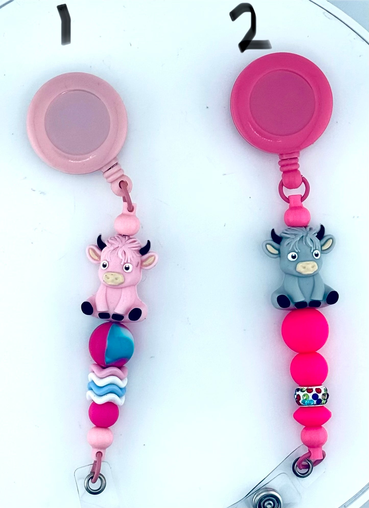 Pink Cow Badge Reels