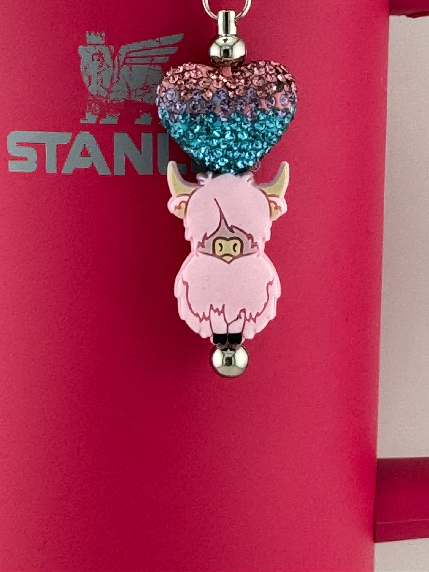 Super-Sparkle Heart - Straw Charm