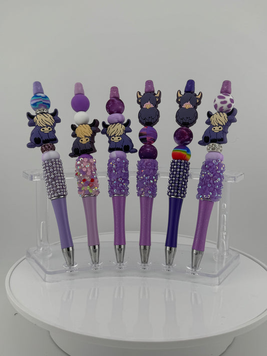 Purple GEM Sparkle Cow Pens!