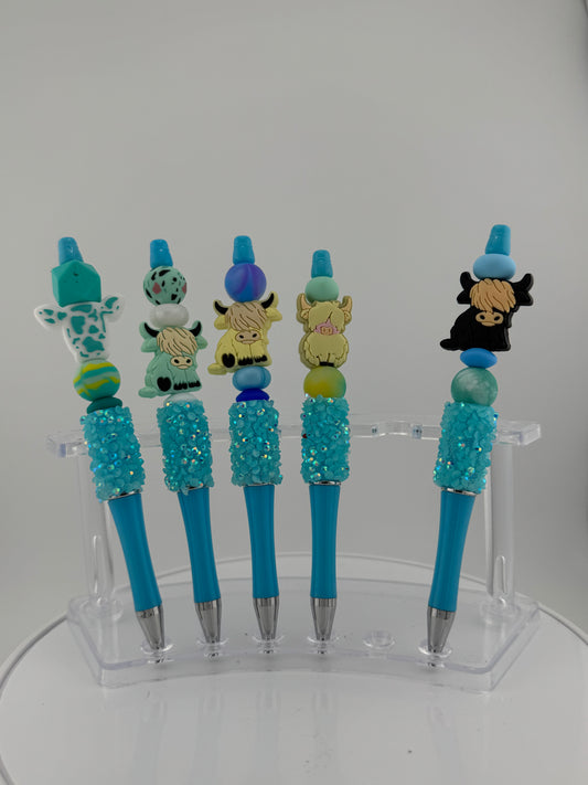 Cool Sparkly Turquoise Pens